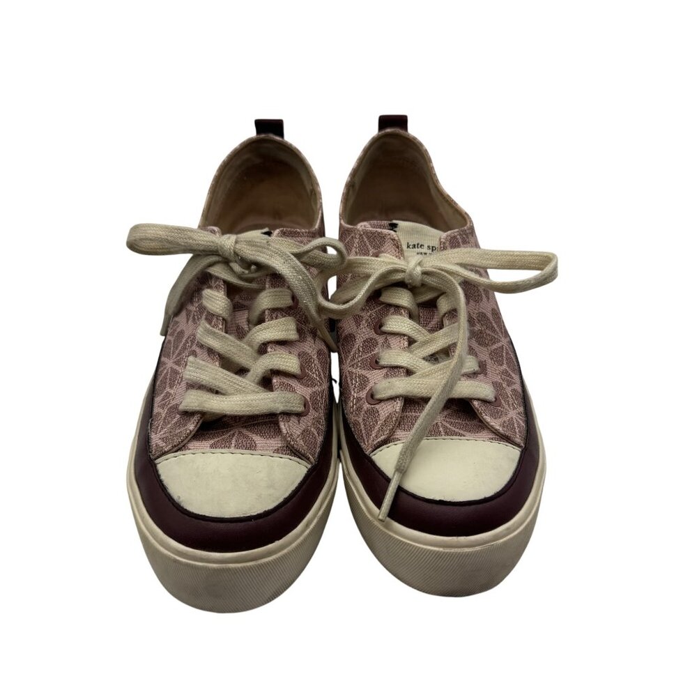 Kate Spade New York Womens Pink Floral Canvas Sneakers Size 7.5B